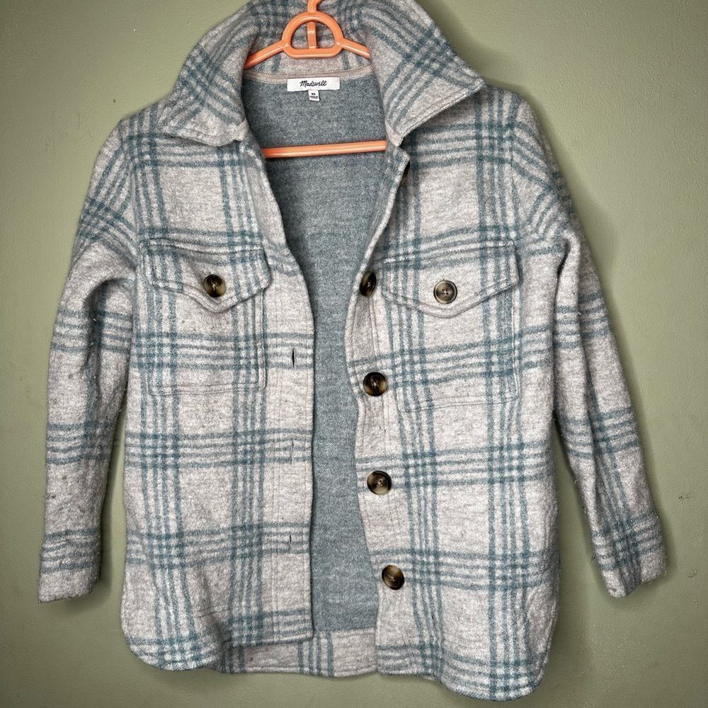 Madewell boiled wool plaid shirt jacket. XS
